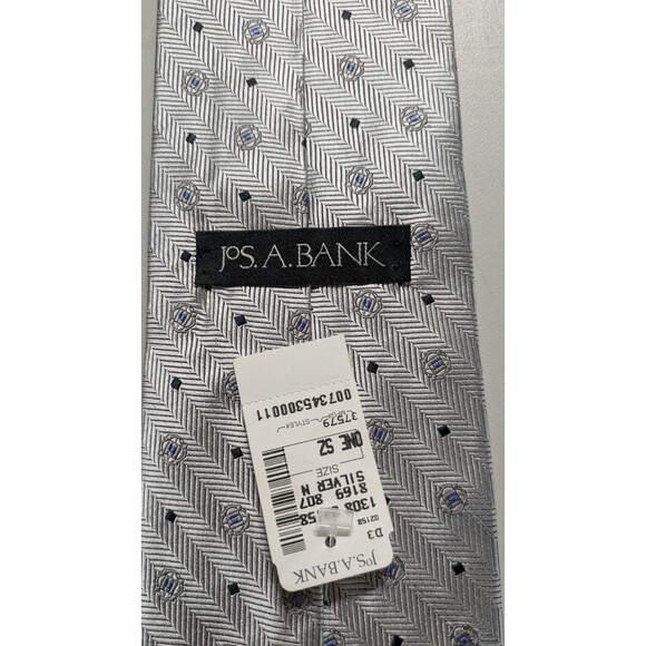 Jos. A. Bank Men's Tie Silver NWT - Picture 4 of 6